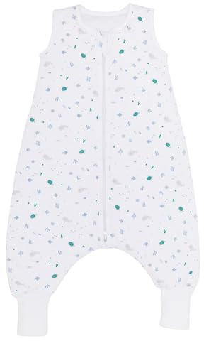 Fillikid Schlafsack mit Füßen Exclusiv | Babyschlafsack Sommer 0.5 TOG | Sommerschlafsack ungefüttert mit Beinen | 100% Baumwolle, waschbar 40°C | leicht & atmungsaktiv für Neugeborene und Kleinkinder