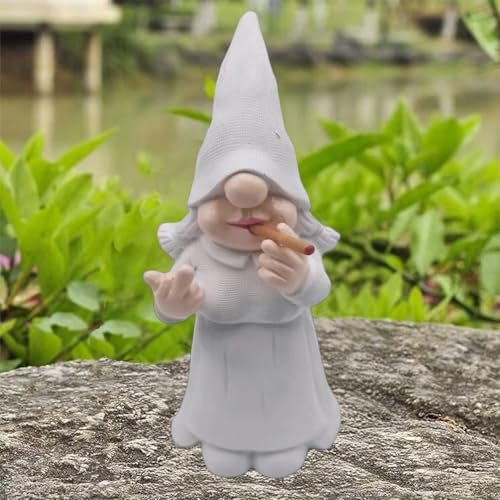 MINICAR Mittelfinger-Zwergstatue, Dame, lustig, für den Außenbereich, Garten, Hof, Rasen, Skulptur, Dekoration, Heimdekoration, freche Geschenke, 16,3 cm hoch