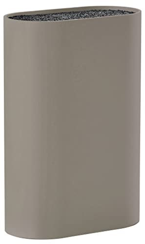 Zone Denmark Singles Messerblock ohne Messer, Knife Block, Messerhalter, Messerständer, Aufbewahrung von allen Messern, 17 x 9 cm, Höhe 24 cm, Taupe (Braun)