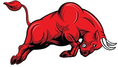 MACMRD Auto Aufkleber 17,4 * 10 cm Bull Red Jumps Auto Aufkleber PVC Aufkleber Für Jeep Wrangler Zubehör
