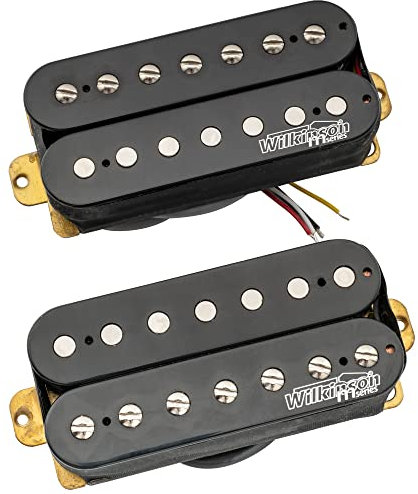 Wilkinson WOHB7 Clásica Estilo Abierto Cerámico Pastillas Humbucker Pickups Set para Guitarra Eléctrica 7 Cuerdas, Negro