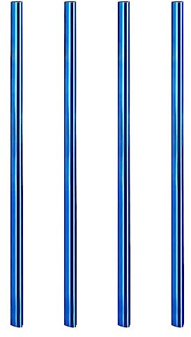 sourcing map Lot de 4 pailles réutilisables en acier inoxydable en forme de cœur pour boire du milkshake, des boissons froides, des boissons (bleu)