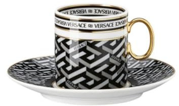 Versace La Greca Signature Black Espressotasse 2-TLG.