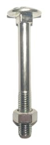 10 x Schloßschrauben Flachrundschrauben mit Muttern DIN 603 Stahl verzinkt Ø M5 M6 M8 M10 M12 M16 (5 6 8 10 12 16 mm) Länge von 16 bis 400 (12 x 340 mm)