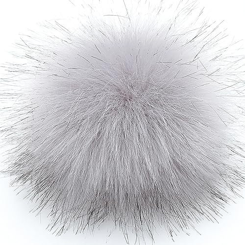 10 Stück 10cm Kunstfell Pompon Fellbommel Pompon Bommel für Mützen Beanies Fellbommel Fellpompon Künstlicher Haarball für Tasche Anhängern Schlüsselanhänger Dekoration Bekleidung Zubehör -hellgrau