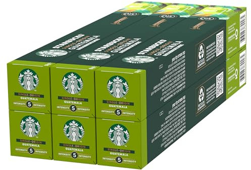 STARBUCKS Single-Origin Guatemala by Nespresso, Torréfaction Blonde, Capsules de Café 6 x 10 (60 Capsules)