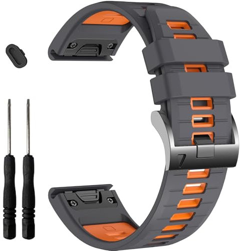 EZMVZKU 26mm Quickfit Armband für Garmin Fenix 8/8pro 51mm/Fenix 7X Pro/7X/6X/6X Pro/5X Plus/3HR, Weiches Silikon Sport Ersatzband für Enduro 3/2/Epix Pro/Descent Mk3i/quatix 8/Tactix 8 AMOLED 51mm