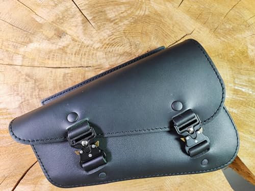 ORLETANOS Seitentasche Medusa Blackline Links kompatibel mit Harley Davidson Sportster Forty-Eight Super Low Roadster XL Custom Biker Ledertasche Koffer Chopper