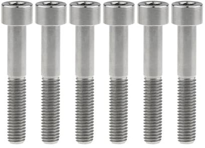 6pcs pernos de titanio m7/m8 tornillo de cabeza plana de llave Allen, Titanio, M8x50mm