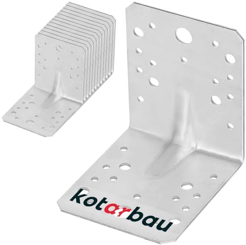 KOTARBAU® Jeu De 12 Pièces 105 x 105 x 90 mm Cornière Renforcée En Acier Galvanisé | Cornières Supports De Montage Meubles Angles De Menuiserie | Cornière Acier