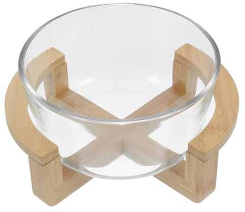 ABOOFAN Bol De Service Pour Salade De Ramen 1 500 Ml Base En Bois Verre Passe Au - Facile À Nettoyer