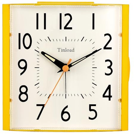 11,9 cm Vintage Retro Analog-Wecker, super leise, nicht tickende Uhr mit Nachtlicht, Schlummerfunktion, batteriebetrieben, einfaches Design, für Wohnzimmer, Schlafzimmer, Nachttisch, Schreibtisch,
