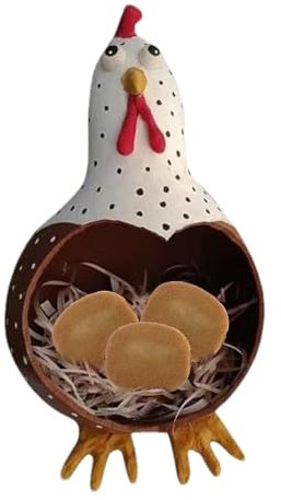 Cestino per uova di gallina - Cestino in ferro a forma di pollo per organizzare le uova | Divertente portaoggetti per uova con design a gallina | Cestino per la raccolta e uova | Porta decorazioni