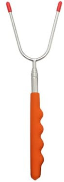 Wisafory Brochettes télescopiques pour barbecue, marshmallow, brochettes télescopiques, en acier inoxydable, pour feu de camp, barbecue, camping, barbecue, fête, orange, 1 pièce