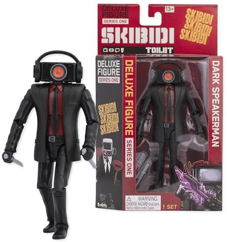 Skibidi Toilet Deluxe Figure Speakerman, Collectible Figures, Officially Licensed Merch, Schwarz