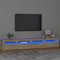 IKAYAA Mueble TV 240 cm Con Iluminación LED, Armario Bajo, Aparador Salón, Diseño Moderno y Elegante, Roble Sonoma, 240 x 35 x 40 cm