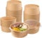 ECONX 17oz 500ml Kraft Salad Paper Bowls with Lids 20 Pcs Disposable Takeaway Bowls Salad Food Container for Hot Cold Food Leakproof Soup Containers for Business, Restaurant