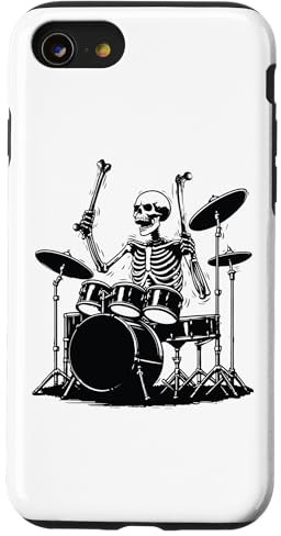 Coque pour iPhone SE (2020) / 7 / 8 Squelette jouant de la batterie avec os, percussionniste, batteur