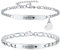 Partnerarmbänder mit Gravur Pärchen Armband Personalisiert - Paar Armbänder mit Namen Edelstahl Partnerarmband Verstellbarer Partner Armband Silber Partner Geschenke Weihnachten Geburtstag Jahrestag
