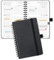 POPRUN Taschenkalender 2025 2026 Klein (Aug.2025-Dez.2026) Ringbuch mit Softcover, ca. A6 (16 x 10,5 cm), terminplaner 2025 2026 Klein 1 Woche 2 Seite mit Plastiklineal - Schwarz