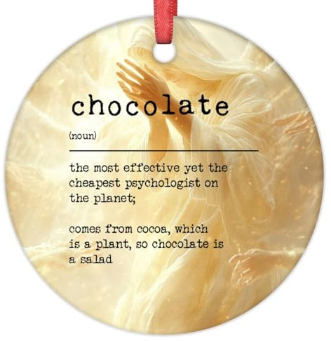 LMMIXEE Adornos de Navidad de chocolate 2024 personalizados con definición de chocolate, adornos para árbol de Navidad, amantes del chocolate, adornos colgantes, regalos de recuerdo para Navidad,