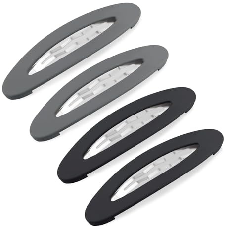 4 Stück Snap Haarspangen Groß 9cm,Lange Haarklammern,Rutschfest Haarspangen Damen Lange Snap Haarclips Mädchen Haar Accessoires für Feines Haar Dickes,Dünnes (Schwarz und Grau)