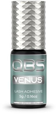QBS® VENUS Eyelash Extension Glue | Designed for Premade Volume Fans | Fast Drying Under 1s Professional Lash Adhesive | Long Lasting Upto 7 Weeks | Black Waterproof Strong Bonding Glue (3g)