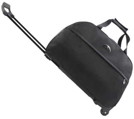 Rolling Duffle Bag Mit Rädern Damen Herren Reisetasche auf Rädern Rollgepäcktasche Trolley Duffle Handgepäcktasche mit Zugstange(Black M)