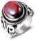 Wycian Partnerring Gravur, Trauringe Rot Edelstahl Größe 62 (19.7) 22.6mm Schmetterling mit Rotem Stein Gravur für Damen Verlobung