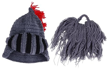 Veemoon 1 Stück Ornament Erwachsene römischer Hut Reitmütze Hut für Ritter Ritterhut -Fleece Grau