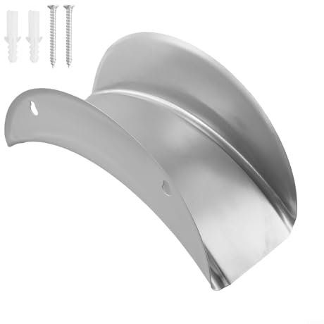 Soporte de manguera de jardín resistente para instalación en pared, perfecto para mangueras de hasta 50 pies, ofrece una solución conveniente al aire libre para almacenamiento
