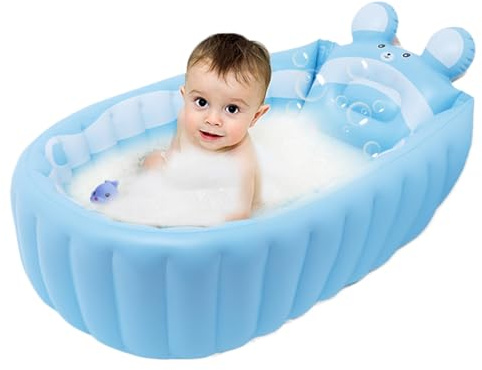 aufblasbare Badewanne - faltbare Duschwanne für Säuglinge, leichtes Reisebad | Anti-Schlupf-Luftbadewanne für Kinder, Babiltwanne im Innenbereich im Freien, aufblasbarer Pool für Kleinkinder