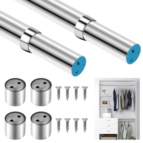 Paquete de 2 Tubo de Armario Extensible, Tubo Para Ropa Ajustable