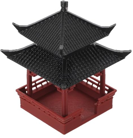 PAMINGONO Miniatur-pagodenstatue für Bonsai-Garten-Arrangements Asiatische Zen-Dekoration Robuste Pavillonfigur für Aquarium und Drinnen Draußen