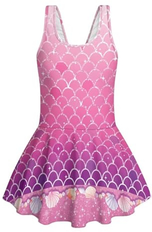 Kuiaobaty Mädchen-Badeanzug, einteilig, hawaiianischer Rock, Badeanzug, Sommer-Schwimmkleid, 3–13 Jahre