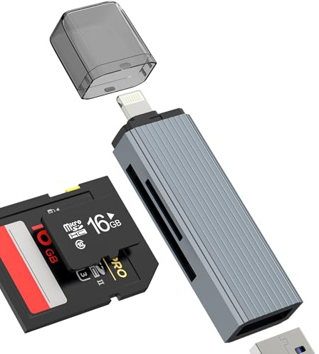 Adapter Lightning auf USB SD Kartenleser für iPhone 14 13 12 Pro Max Karte Handy Digital Kamera für Apple Speicherkarte Daten Übertragen Bilder Zubehör TF Leser Micro SD Karten Speicher Transfergerät