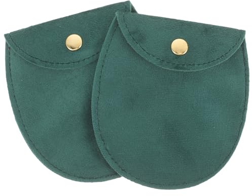 COOLHIYA Borsa Porta Orologio da Tasca 2 Pezzi Verde, Stile Retrò, Portatile e Protettiva Contro Graffi e Sporco, per Conservare Orologi da Tasca