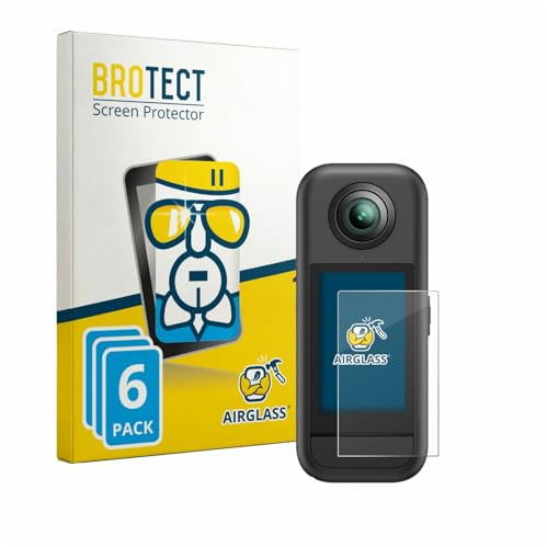 BROTECT 6 Stück Schutzglas für Akaso 360 Schutzfolie Panzer Folie Glas Made in Germany [Extrem Kratzfest 9H, Anti-Fingerprint, Ultra-Transparent]