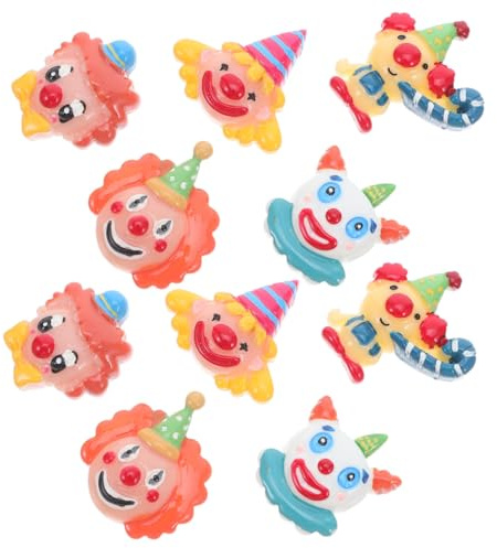 Kunstharz Kopfschmuck Accessoire 10 Stück Selbstgemacht für Kinder | Clown Design, Bastelzubehör für Handarbeiten und Kopfschmuck Reparaturen, Haaraccessoires Zufällige Farbe Zufälliger Stil