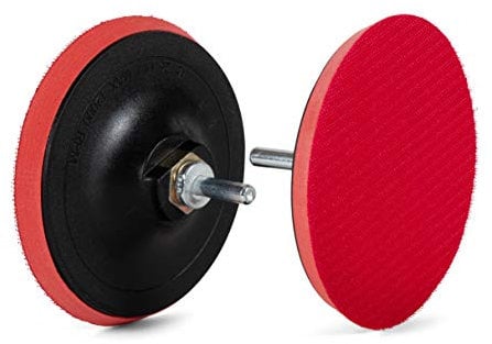 FD-Workstuff Plato de Lija | 1 pieza | Ø 125 mm | para máquinas de perforación | con soporte M14 | incluyendo mandril de sujeción | Plato Adhesivo | Placa de Papel de Lija | Plato de Pulido | by