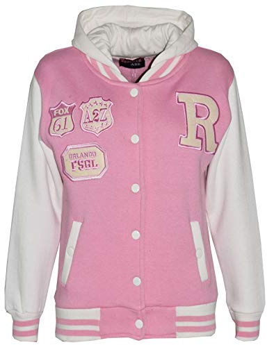 A2Z 4 Kids B.B Hooded Jacket R Fashion NYC/FOX Varsity - B.B Baby Pink 5-6