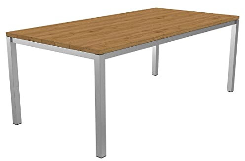 OUTLIV. Rimini Gartentisch 200x100 cm mit Gestell aus Edelstahl und Tischplatte aus recyceltem Teakholz