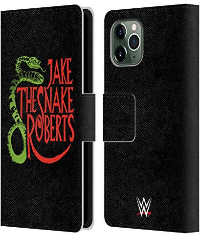 Head Case Designs Offizielle WWE Snake Pro Jake The Snake Roberts Leder Brieftaschen Handyhülle Hülle Huelle kompatibel mit Apple iPhone 11 Pro