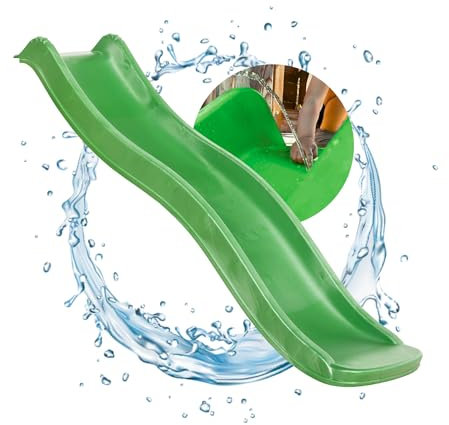 Spielturmking® Kinder Rutsche Outdoor Garten Spielgeräte, Stabile Wasserrutsche für Kinder, Alternative zu Indoor Spielgeräten, 1,75 Meter lang, Rutsche für Kinder, Rutsche für den Garten (Hellgrün)