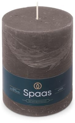 Spaas Rustik-Stumpenkerze, 100/130 mm, 95h, dunkelgrau
