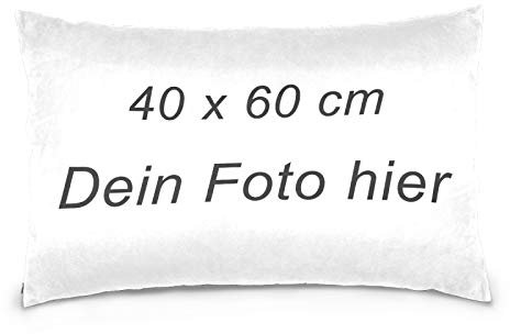 Mnsruu Zierkissenbezüge, Foto-Kissen Selbst gestalten, Kissen-Bezug mit Foto Bedrucken Lassen, Personalisierte Geschenkidee Fotokissen, Kopfkissen mit eigenem Foto (40 x 60cm)
