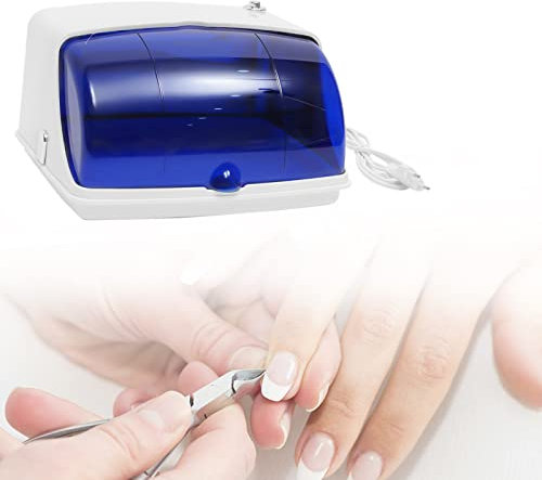 UV Sterilisator Desinfektionbox ABS Hocheffiziente Sterilisation mit Der Klappdeckel Eingebaute Lampe, Elektrische Maschine Box Werkzeuge Ideal für Schönheitssalon, SPA, Hotel, Nagelstudio
