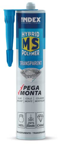 INDEX A PERFECT FIXING - MSTR290 [MS-TR] Adhesivo y sellador transparente en base polímero híbrido MS, para juntas invisibles, Cartucho de 290 ml