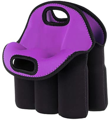 Chuanfeng Flaschenträger Für 6 Flaschen, Kühltasche Bier Männerhandtasche Bier Getränketasche Flaschentasche Für Bier, Babyflaschen, Dosen Und Andere Getränke, Violett