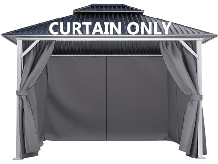 COWVIE 4-Panel-Seitenwände, 3 x 4 m, Ersatz-Sichtschutzvorhänge für Hardtop-Pavillon und Überdachung (nur Vorhang)